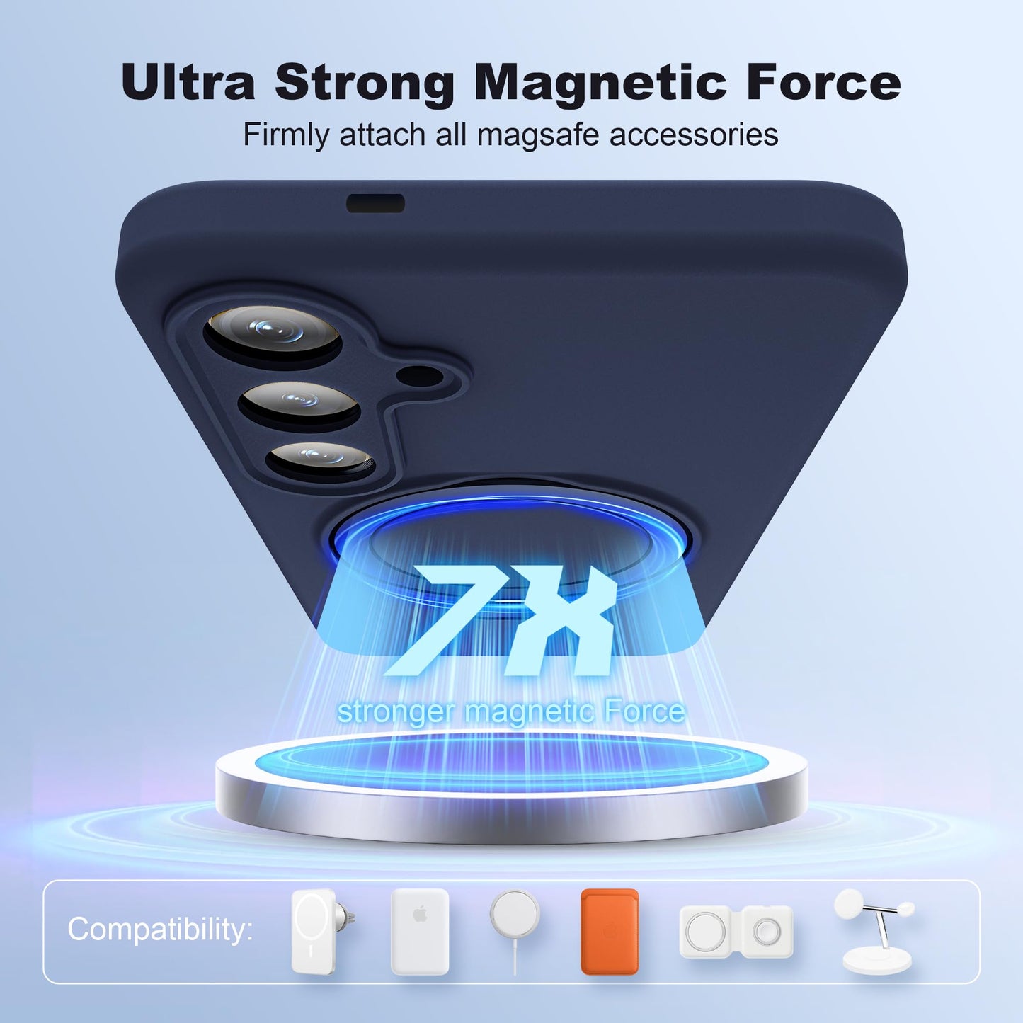 YEMORAN Designed for Samsung Galaxy S26 Case 6.3'' with Magnetic Ring Stand[Compatible with Mag-Safe][Military-Grade Protection] Slim Liquid Silicone