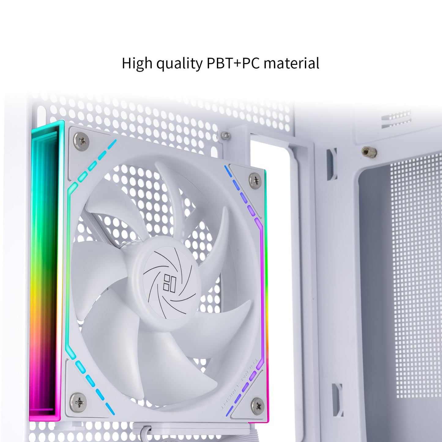 Thermalright TL-M12QW CPU Fan 120mm Case Cooler, PWM Connector Silent Computer Cooling with S-FDB Bearing,PC Fan with ARGB Mirror Light Effect,Low