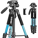 Portable 55-inch Camera Tripod Q111 Lightweight Phone Stand with Phone Holder and Quick Release Plate for DSLR Cameras,Cell