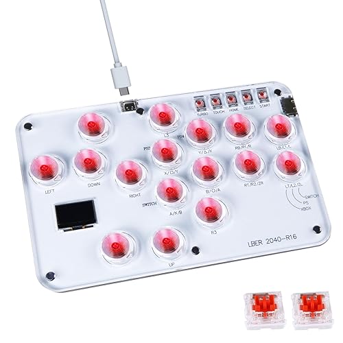 DO-CAM Leverless Controller Arcade Stick R16, Arcade Stick All-Button Controller for PC/PS3/PS4/Steam/Switch, Arcade Stick Street Fight with Turbo