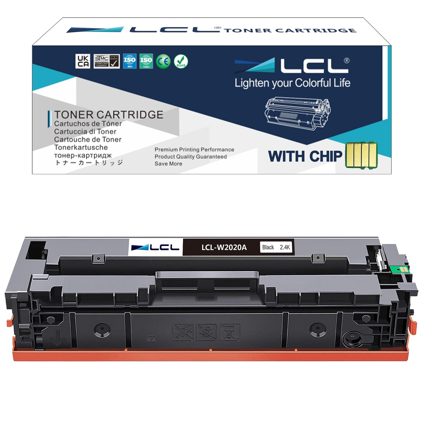 LCL 414A Black Toner Cartridge with Chip Replacement for HP W2020A for Color LaserJet Pro MFP M479fdw M454dw M479dw M454dn M479 M454 M479fnw Printer
