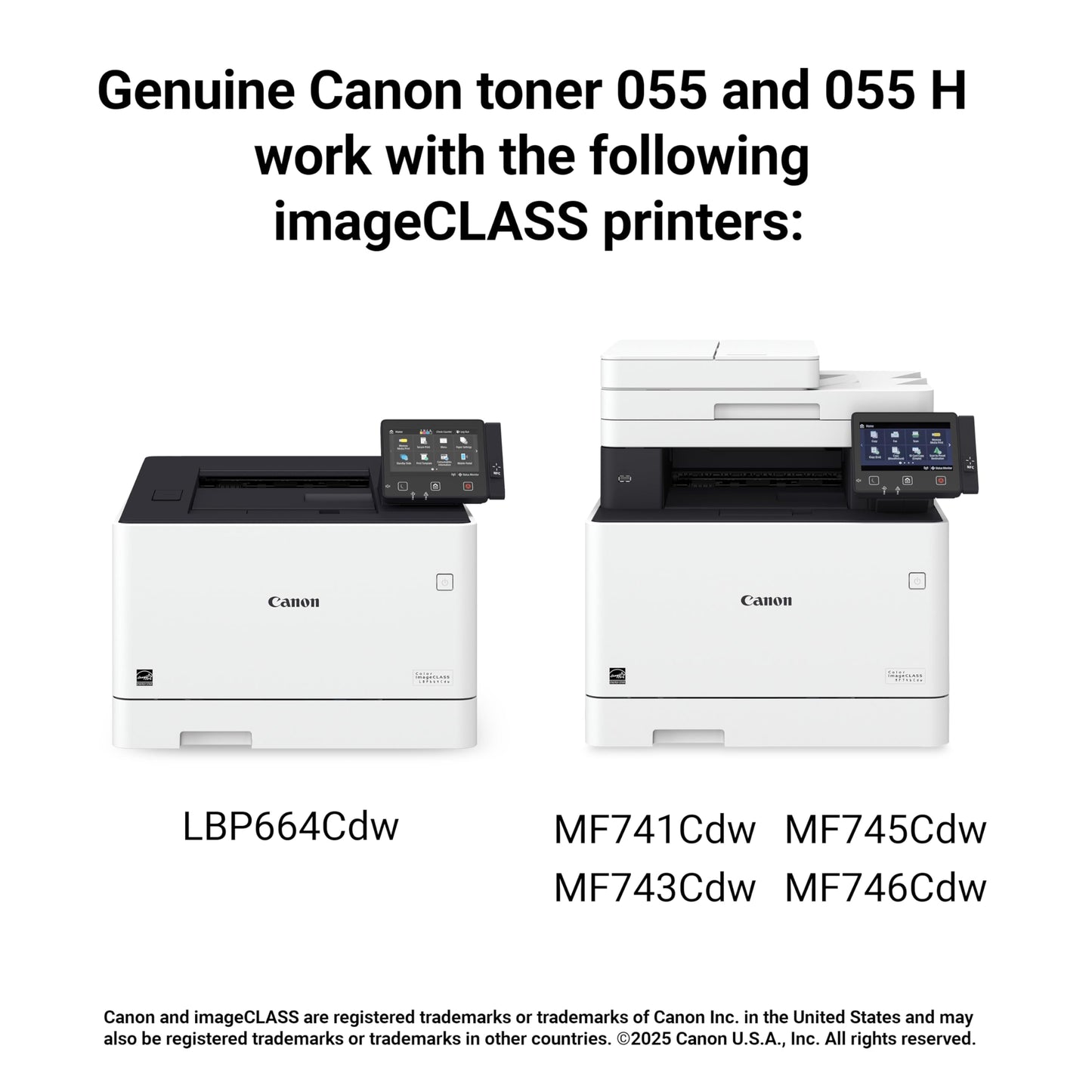 Canon Genuine 055 Black Toner Cartridge Compatible with LBP664Cdw, MF741Cdw, MF743Cdw, MF745Cdw, MF746Cdw