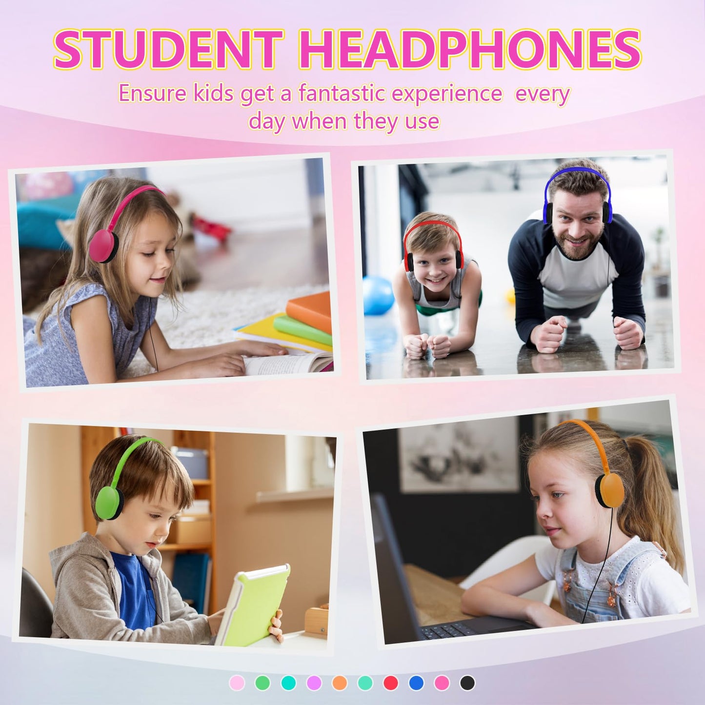 ZXQZYM Bulk Headphones 20 Pack for Classroom School Kids, Wholesale Wired Adjustable Headphones Earphones for Students Schools Libraries Museums