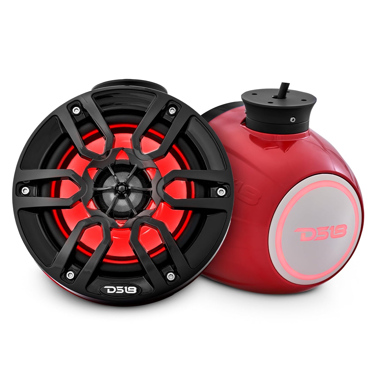 DS18 NXL-PS6R 2-Way Wakeboard Tower Speakers with Integrated RGB Lights - 300 MAX - Perfect for Jet Skies, Ideal for ATV, UTV, Jeep, Side by Side