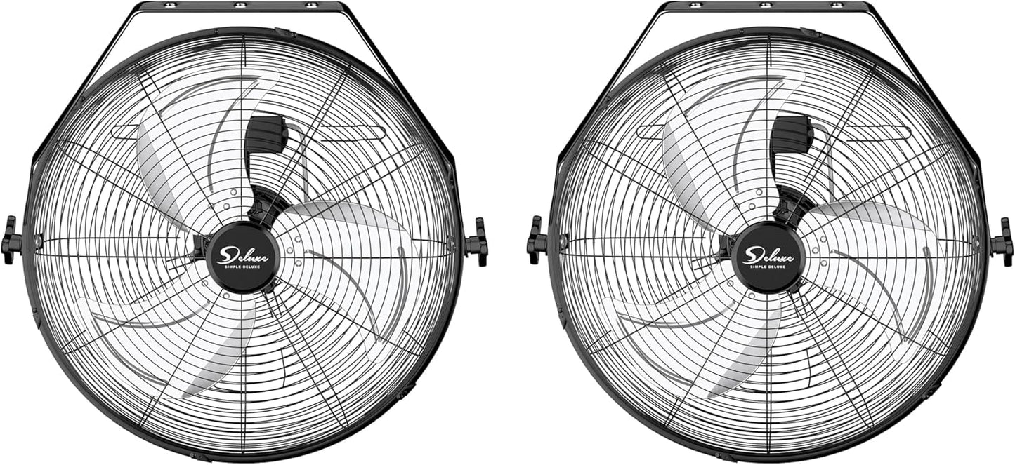 Simple Deluxe 18 Inch Industrial Wall Mount, 3 Speed Commercial Ventilation Metal Fan for Warehouse, Greenhouse, Workshop, Patio, Factory and Basement