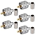 RFIOTASY Pack of 5 UHF PL-259 PL259 Male Crimp Connector Adapter Connector for RG8X, LMR240 Cable Compatiable with Ham Radio