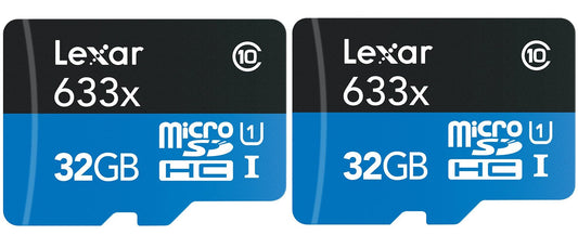 Lexar High-Performance microSDHC 633x 32GB UHS-I/U1 Bulk Packaging 2 Pack