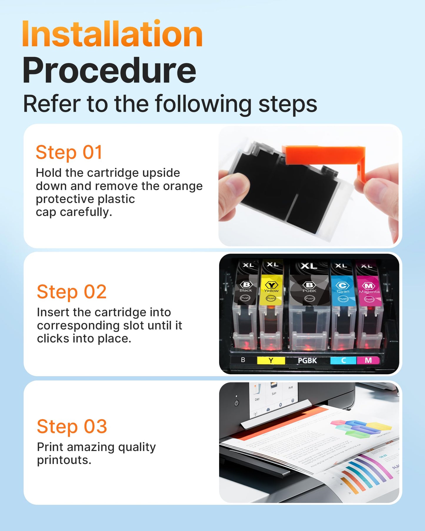 250XL 251XL Ink Cartridge for Canon PGI-250XL CLI-251XL for MX922 (10 Pack)
