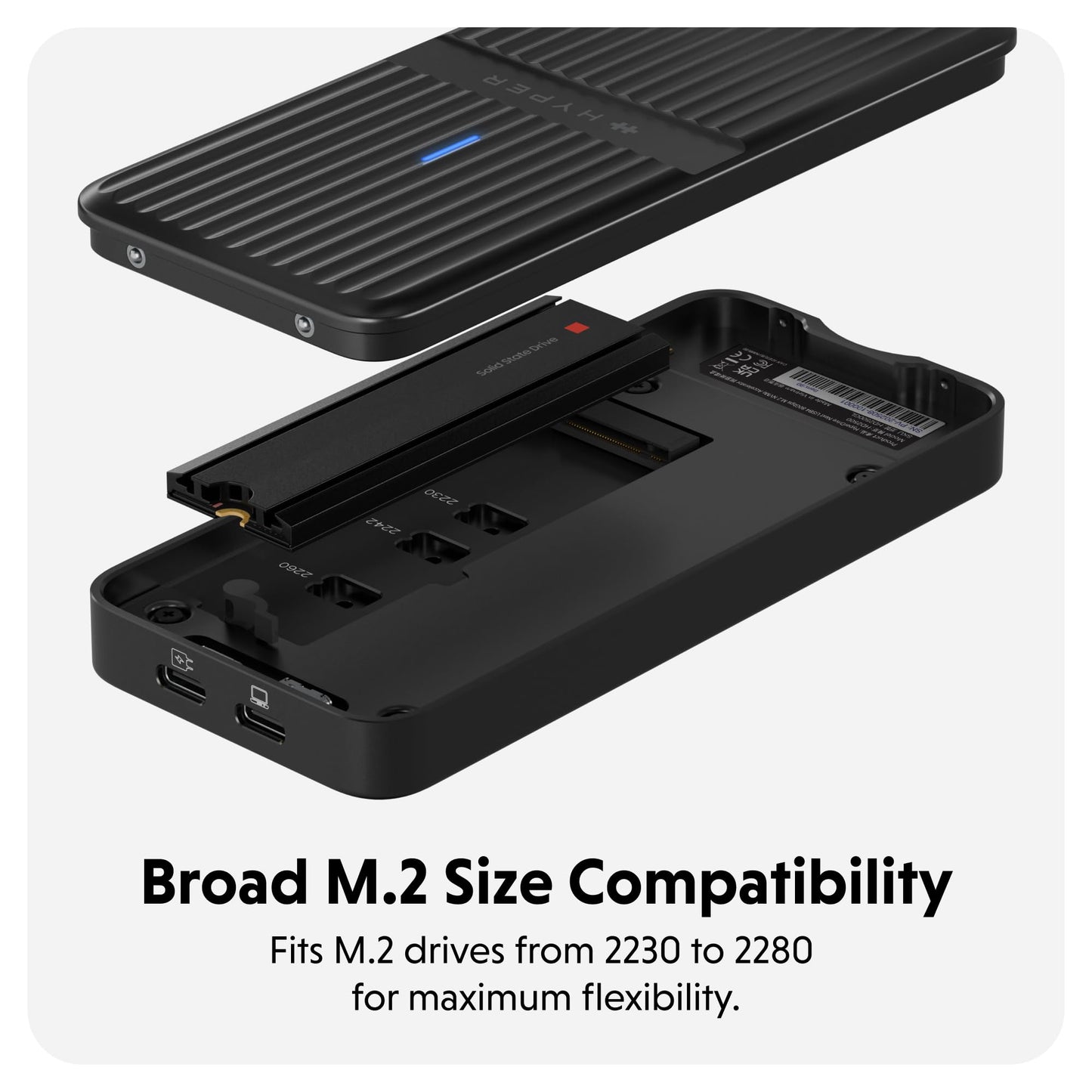 HyperDrive Next USB4 NVMe SSD Enclosure - 80Gbps USB4 v2, Thunderbolt 5 Compatible, Supports PCIe Gen4/3 Expansion Devices, Tool-Free M.2 SSD