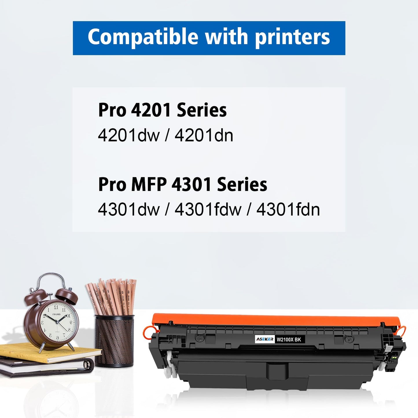 ASEKER 210X Black Toner Cartridge (with Chip) Standard Capacity Compatible for 210X W2100X 210A W2100A for 4201dw 4201dn MFP 4301dw 4301fdw 4301fdn