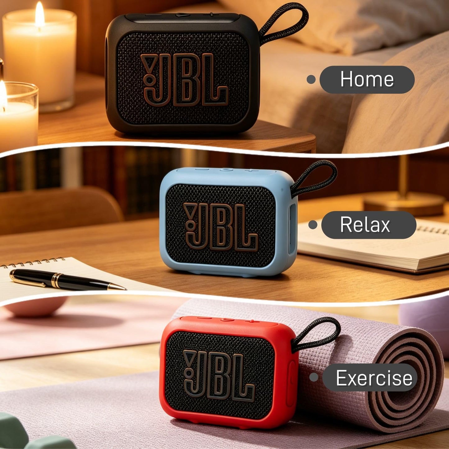 BLIKEJIN Silicone Protective Cover for JBL GO5 Portable Bluetooth Speaker, Full Wrap Anti-Scratch Shockproof Soft Sleeve Skin Dustproof All-Inclusive