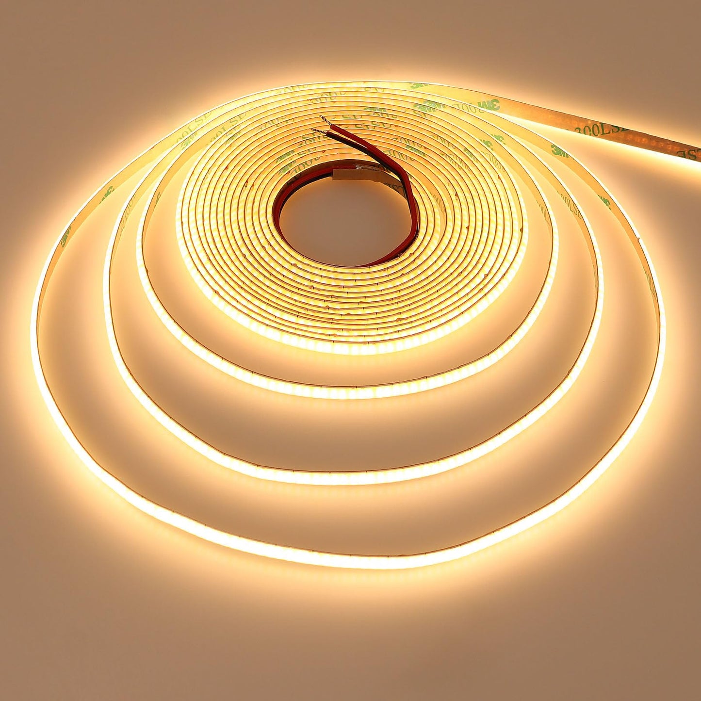 GOMING 12V 5mm Width COB LED Strip Light Warm White 3000K 16.4ft(5M) 2000LEDs CRI 93+ Uniform Glow Flexible Not Waterproof IP20 LED Tape Lights