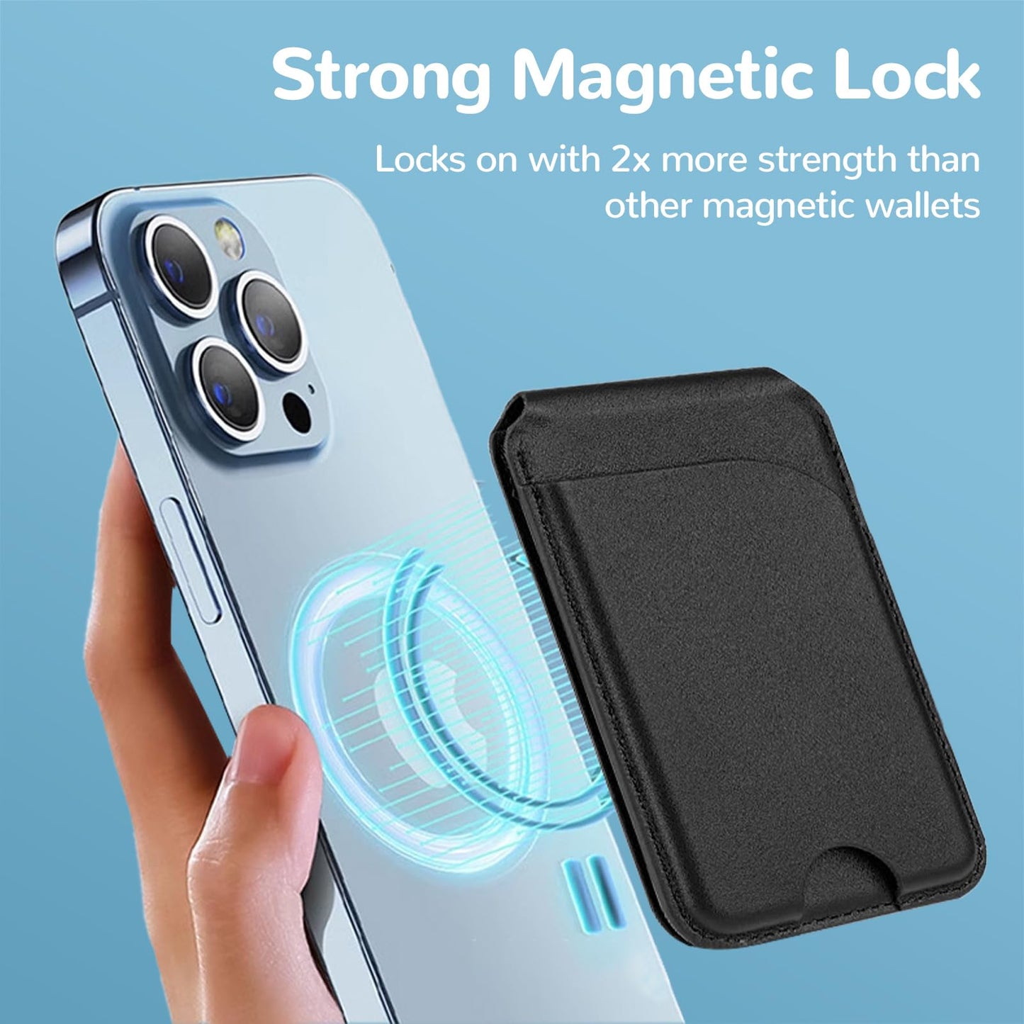2 in 1 Magnetic Wallet Stand,Compatible with MagSafe Wallet,for iPhone Wallet with Adjustable Stand,Leather Magnetic Card Holder for iPhone
