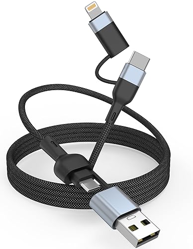 WORLDBOYU 2-in-2 USB C Lightning Cable, 60W Fast Charging, 4FT, Multi IP-ad Charger Cord for iPhone 15/15 Pro/15 Plus/14 Pro Max