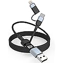 WORLDBOYU 2-in-2 USB C Lightning Cable, 60W Fast Charging, 4FT, Multi IP-ad Charger Cord for iPhone 15/15 Pro/15 Plus/14 Pro Max