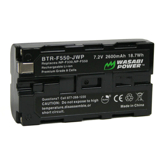 Wasabi Power Battery for Sony NP-F330, NP-F530, NP-F550, NP-F570 (2600mAh, L Series) & CN-160, CN-216, CN-126 Series, Atomos Ninja V, Shinobi, Shogun