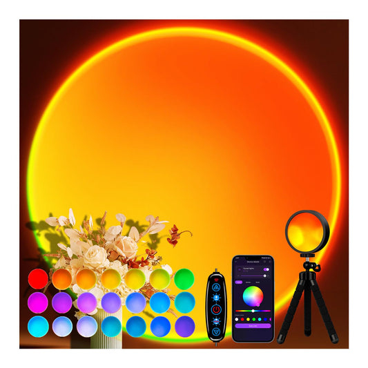 Sunset Lamp, Sun Light Projector for Aesthetic Room Decor,RGB Color Changing Night Light Mood Lighting for Bedroom,Gifts for Girl Kid Adults