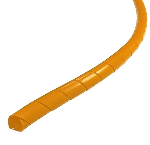 Electriduct 1/4" Spiral Cable Wrap Polyethylene Expandable Abrasion Protector Wire Sleeve - 50 Feet - Orange