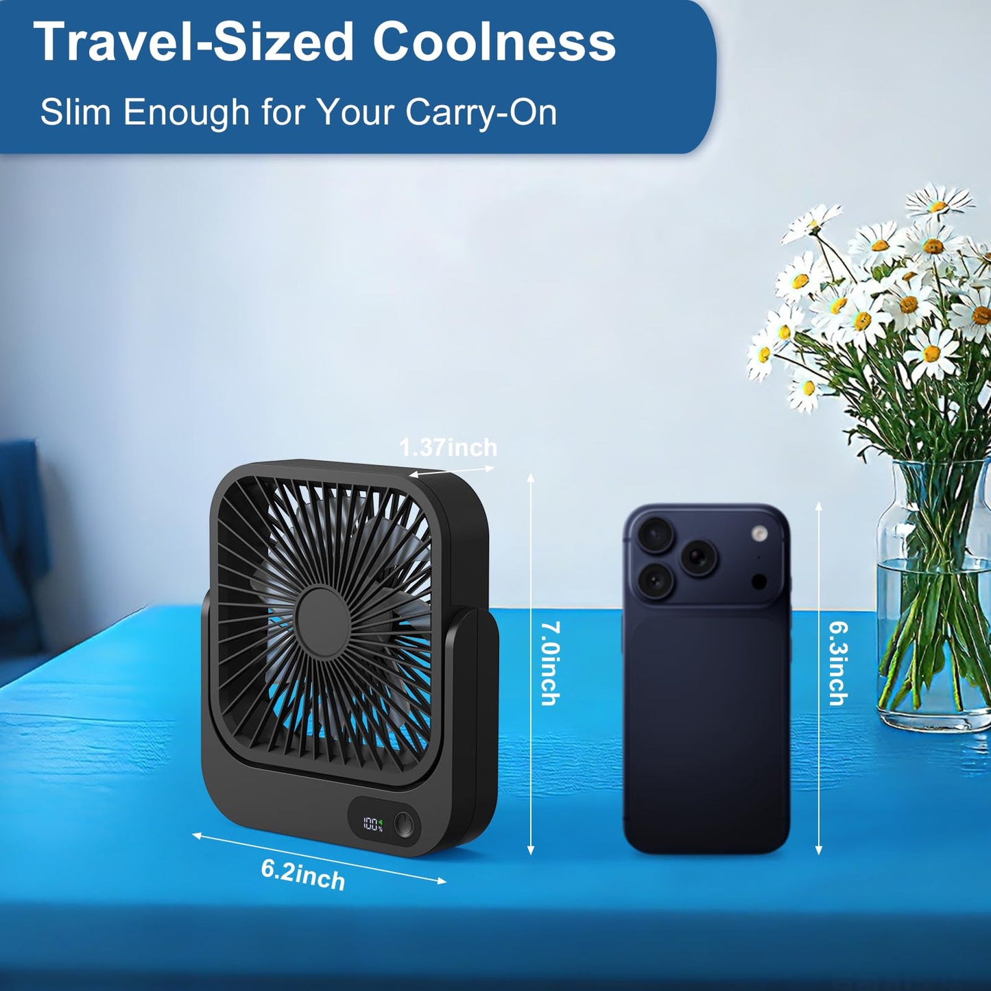 Cruise Fan, Cruise Approved Magnetic Fan, Upgraded 5000mAh Rechargeable & Plug-In, Cruise Must Haves Essentials 2026, 5-Speed Adjustable Portable