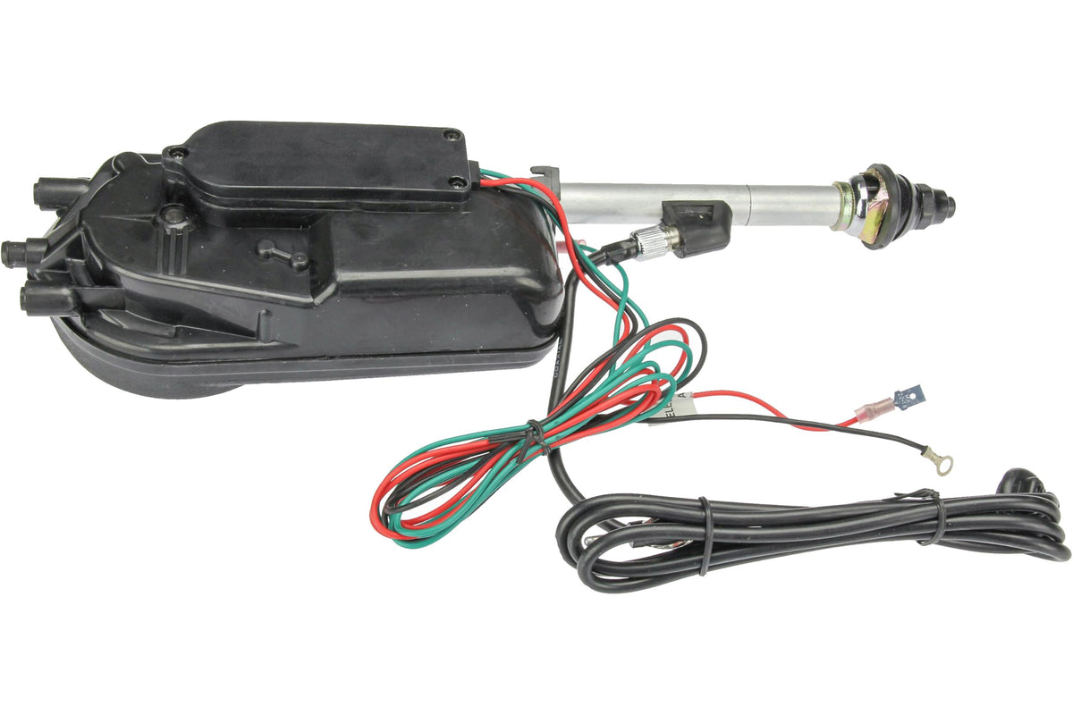 URO Parts AUTA2050B Power Antenna Kit, Universal Power Antenna w/Black Mast; Includes mounting Hardware and Electrical connectors; for Vehicles with 0-30 Degree Body Slopes