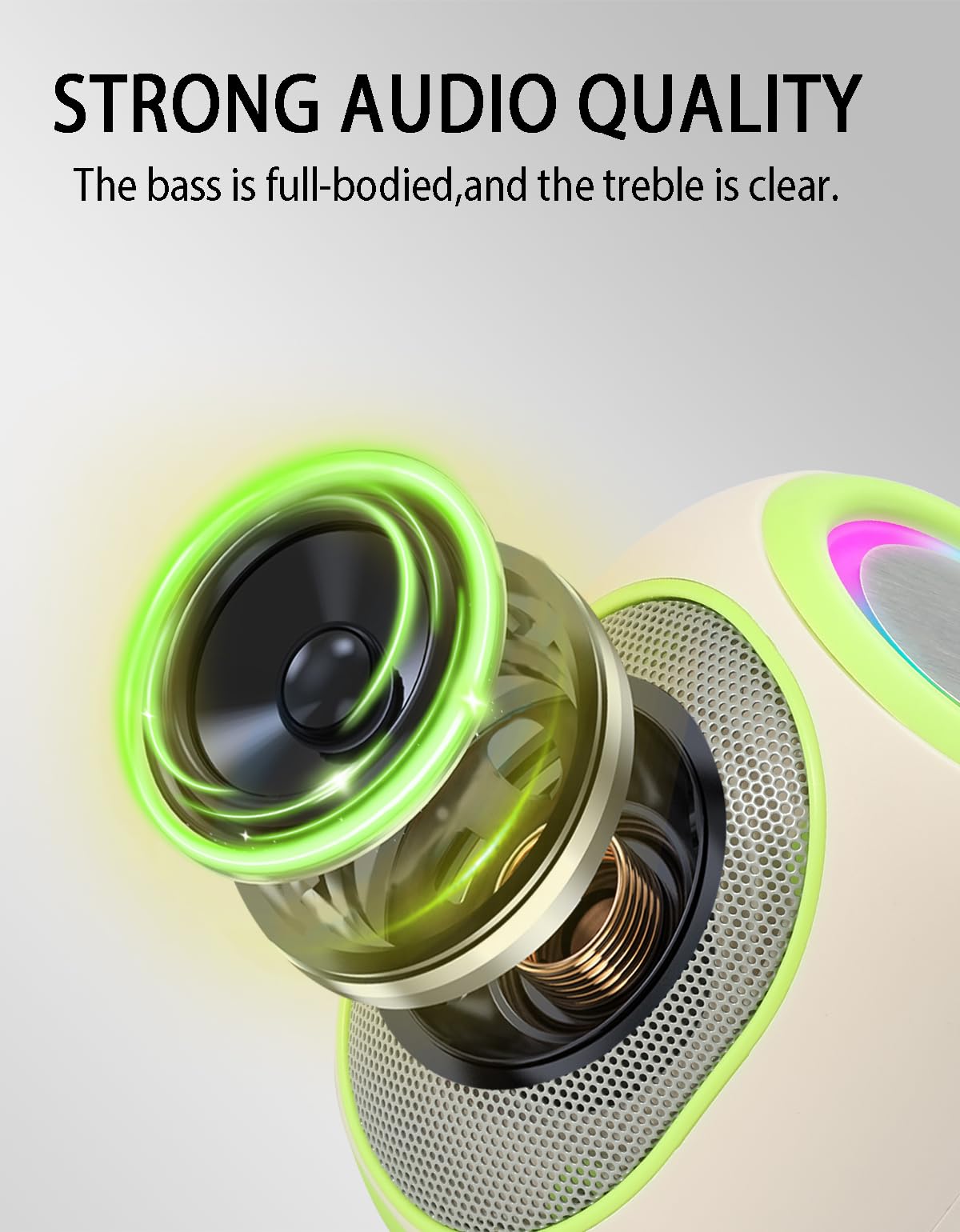 WS-338 Mini Bluetooth Replica Speaker - Portable HD Sound with LED Ring Light, Built-in Microphone, USB/TF Support, Surprise Gift for Music