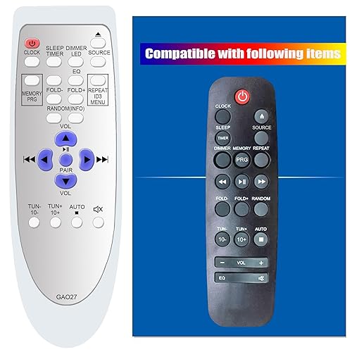 Replacement Remote Control for Victrola VS-120-MPL VS-120 Microsystem