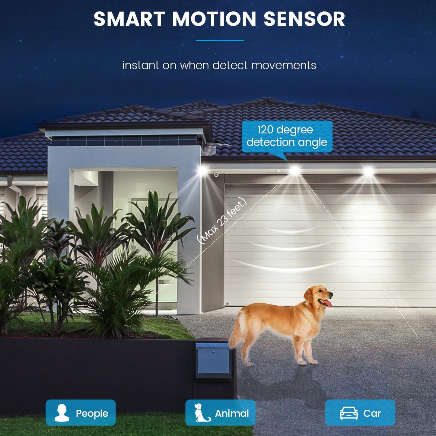 Aovpex Motion Sensor Light Bulbs, Dusk to Dawn, 13W 100W Equivalent, Movement Activated Security LED Bulb, 5000K Cool White, for Outdoor Indoor, Porch