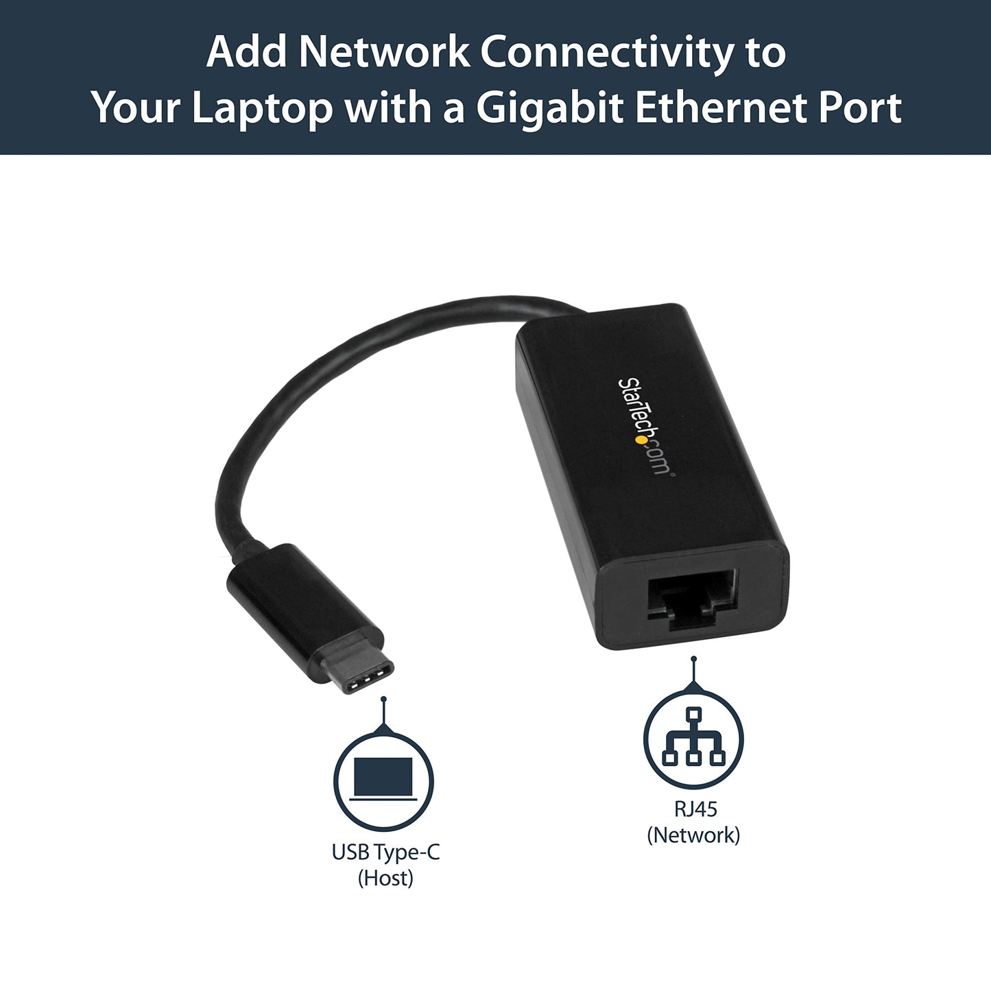 StarTech.com USB-C to Gigabit Ethernet Adapter, Thunderbolt 3 /4 Compatible, RJ45 LAN Network Converter, Windows & Mac