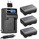 Kastar 3-Pack NP-FM50 Battery and LCD AC Charger Compatible with Sony DSC-S30 DSC-S50 DSC-S70 DSC-S75 DSC-S85 DCR-DVD100 DCR-DVD101 Cameras