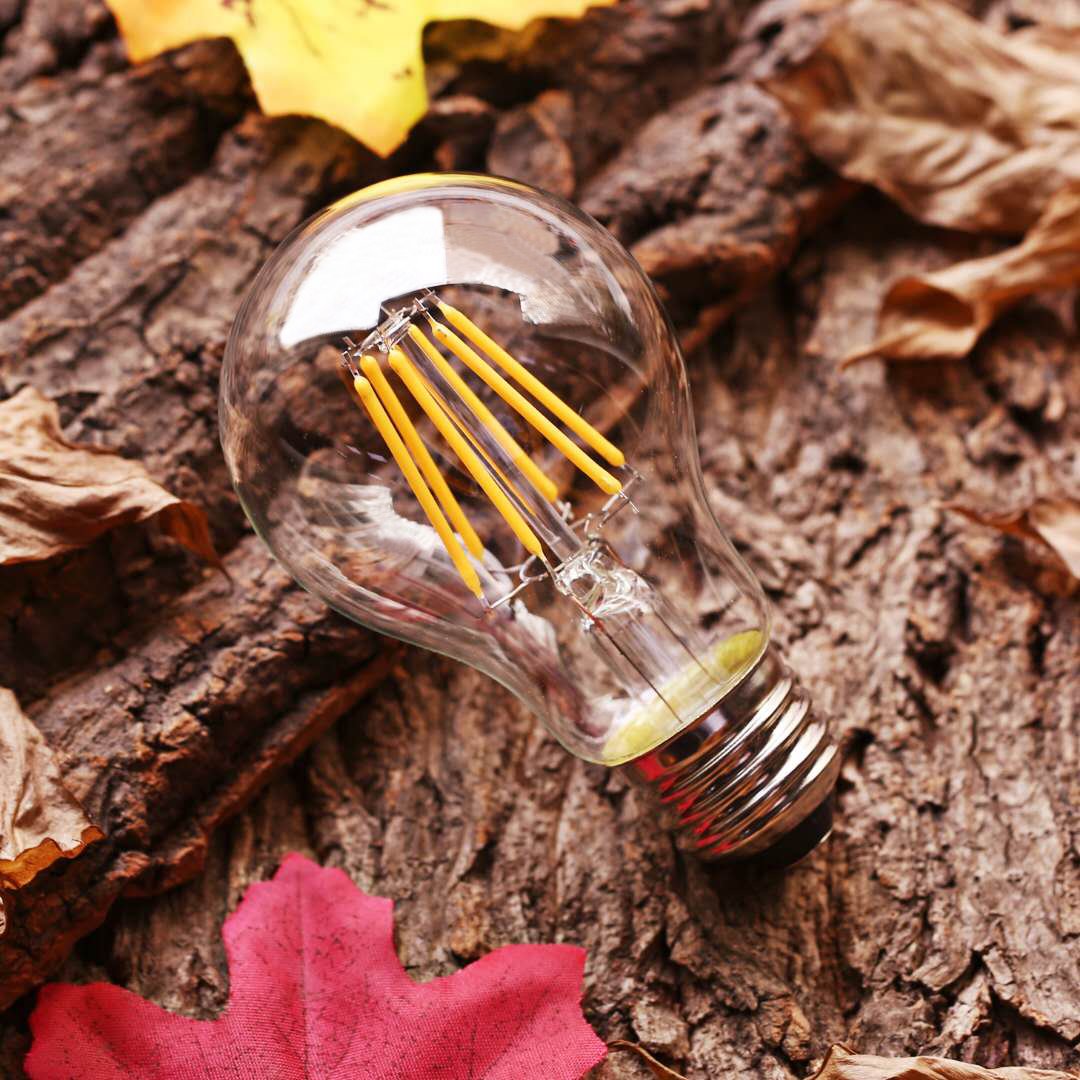 YFXRLIGHT Vintage Edison LED Bulb, Dimmable 6W A19 Antique LED Bulb, 60 Watt Equivalent for Ceiling Fan and Pendant Lighting, E26 Clear Glass Cover