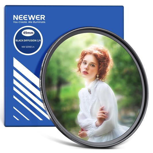 NEEWER 49mm Black Diffusion 1/4 Filter Dreamy Soft Cinematic Effect Filter Ultra Slim Water Repellent Scratch Resistant Optical Glass Multiple Nano