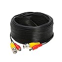 Cables Direct Online 100FT Black Premade BNC Video Power Cable Extension Wire for CCTV, Security Camera, DVR, Surveillance System, All in One Plug