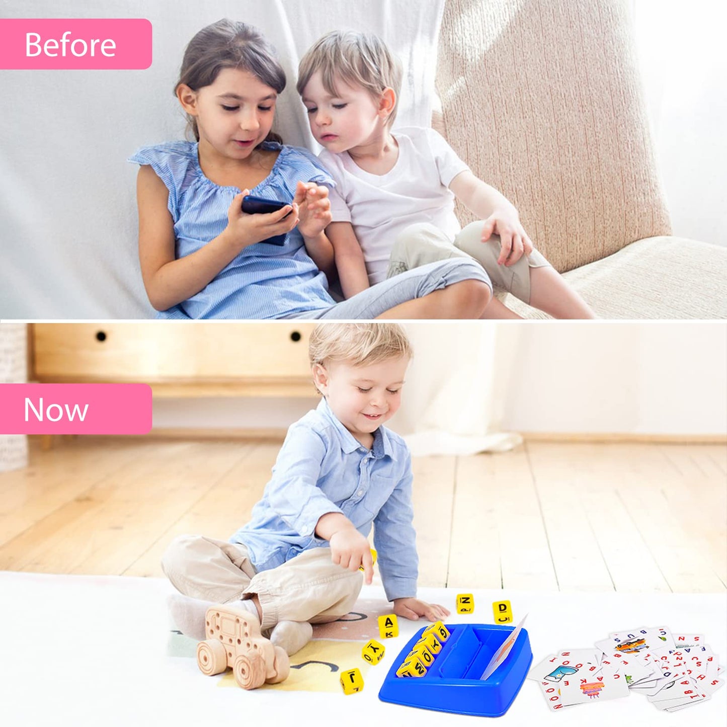 Matching Letter Game – Spelling & Memory Learning Toy, Educational Early Learning Activity for Preschool & Kindergarten Kids Ages 3–8