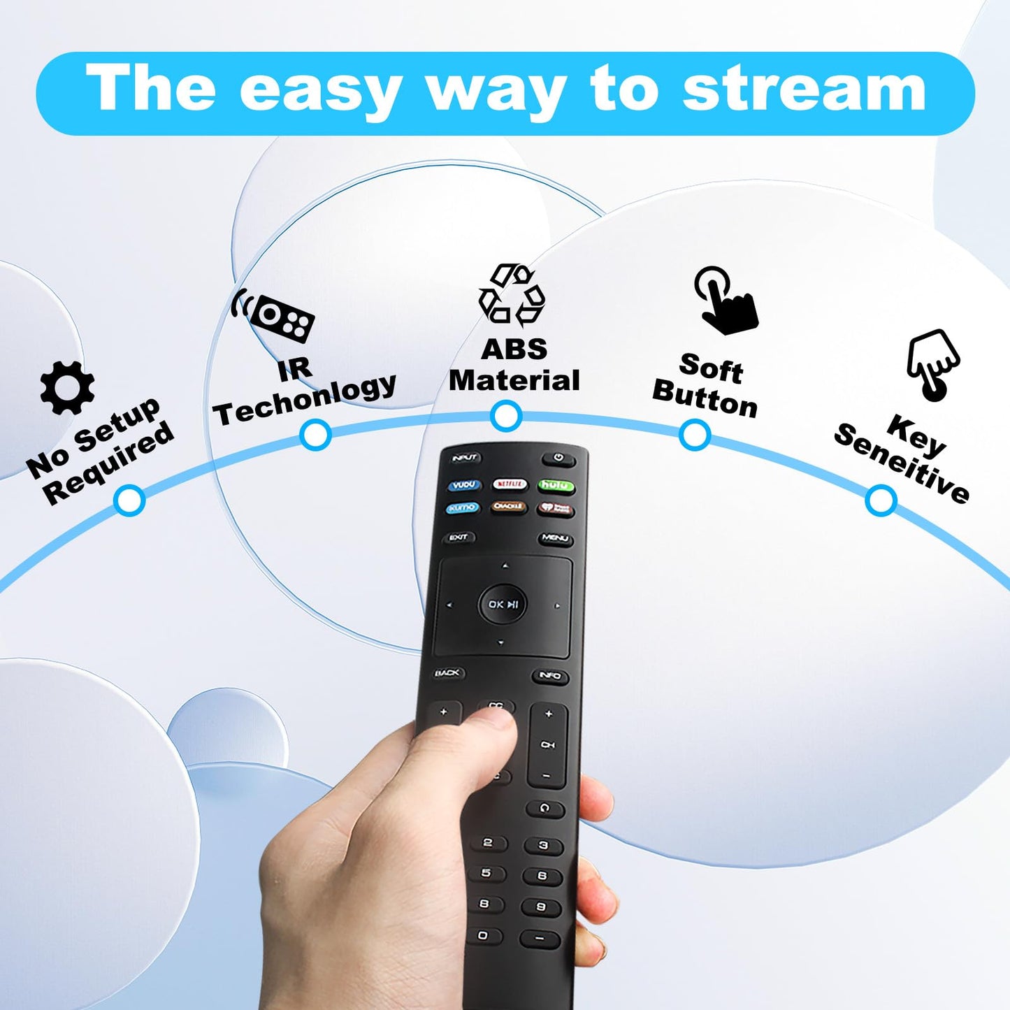 XRT136 for Vizio Smart Tv Remote, for Vizio Remote Smart Tv D50x-G9 D65x-G4 D55x-G1 D40f-G9 D43f-F1 D70-F3 V505-G9 D32h-F1 D24h-G9 E70-F3 D43-F1