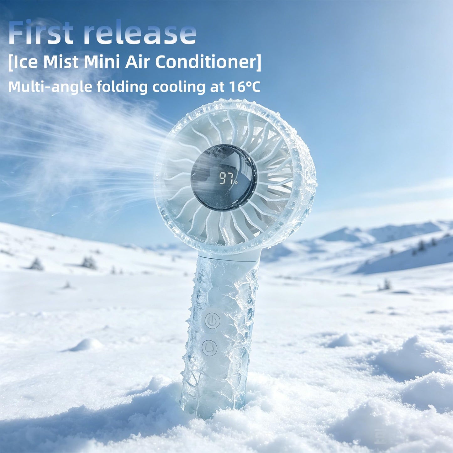 choafanlife Mini Handheld Turbo Fan,180° Swivel Head, High Speed Mini Fan with 5 Speeds, 4000mAh USB-C Rechargeablem,LED Digital Display, Quiet