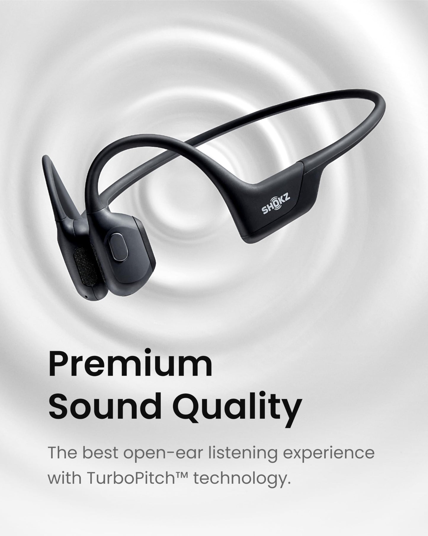 SHOKZ OpenRun Pro Mini - Premium Bone Conduction Open-Ear Bluetooth Sport Headphones (Renewed)