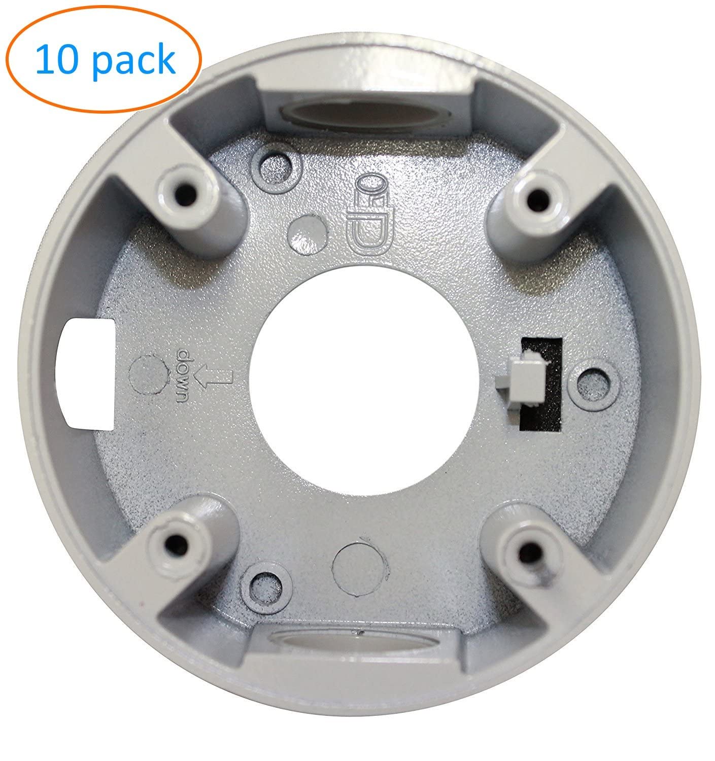Kenuco White 3.75" Camera Base Junction Outlet Box for Fixed Lens Eyeball Turret Dome CCTV Security Cameras - 10 Pack
