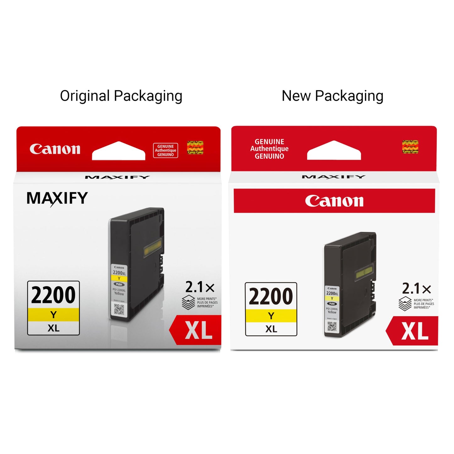 CanonInk Canon PGI-2200XL Genuine Yellow Ink Tank, Compatible with IB4120, MB5420, MB5120, IB4020, MB5020, and MB5320 (Optional) Printers