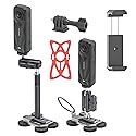 ROZOER 4-in-1 Magnetic Camera Mount Kit - Universal Baseplate with Magic Arm, Phone Clip & Bands for GoPro/for Osmo/for Insta360/Smartphones (Car