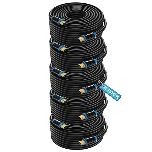 Maximm HDMI Cable 4K Ultra HD 50 Foot (5 Pack) HDMI 2.0 Cable, High Speed 18Gbps 4K60Hz HDR, 3D, 2160p, 1080p, HDCP 2.2, ARC, HDMI Cables