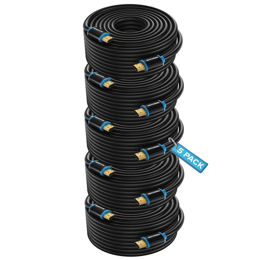 Maximm HDMI Cable 4K Ultra HD 50 Foot (5 Pack) HDMI 2.0 Cable, High Speed 18Gbps 4K60Hz HDR, 3D, 2160p, 1080p, HDCP 2.2, ARC, HDMI Cables