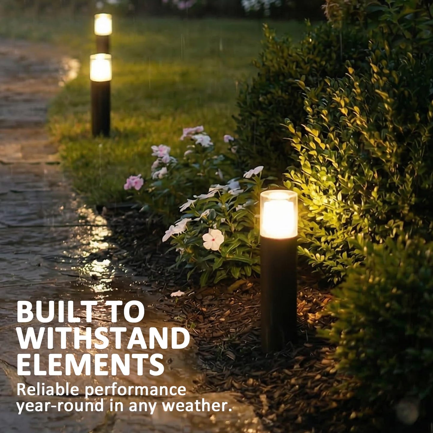 LL LIGHTING LIVING 2PK Low Voltage Bollard Lights Die-Cast Aluminum & Real Glass Pathway Lights 1.2W 95LM 2700K Warm White G4 Replaceable Bulb