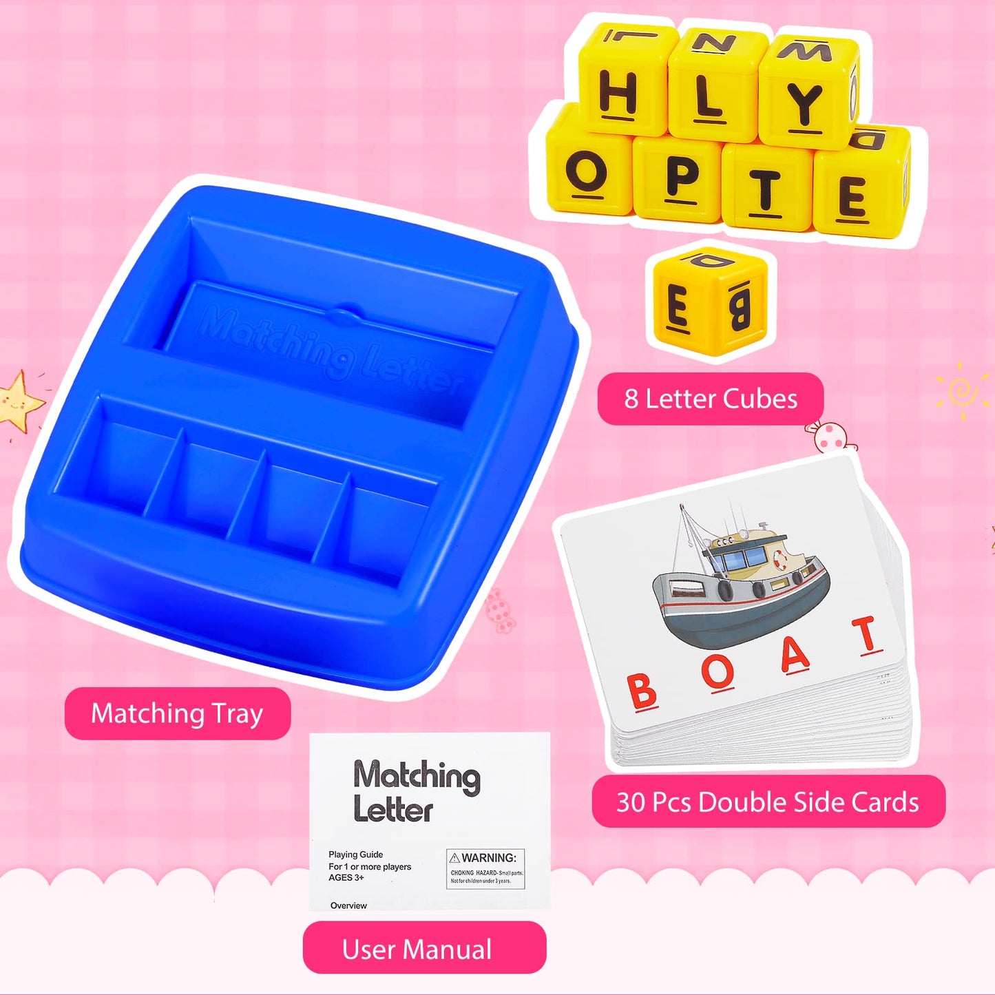 Matching Letter Game – Spelling & Memory Learning Toy, Educational Early Learning Activity for Preschool & Kindergarten Kids Ages 3–8