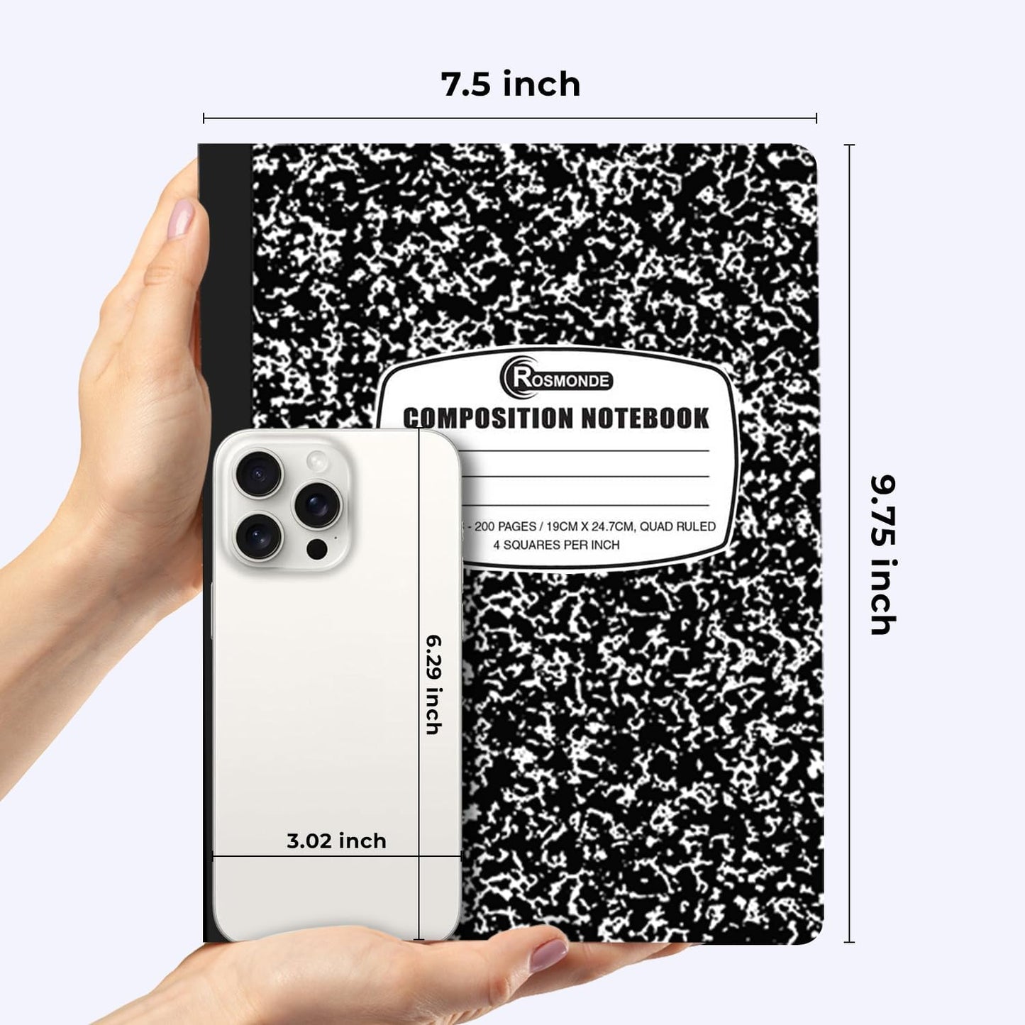 Rosmonde 5000 Pack (Pallet) Composition Notebooks Bulk, Graph Ruled, 200 Pages (100 Sheets), 9-3/4 x 7-1/2, Bulk Purchasing for School Districts