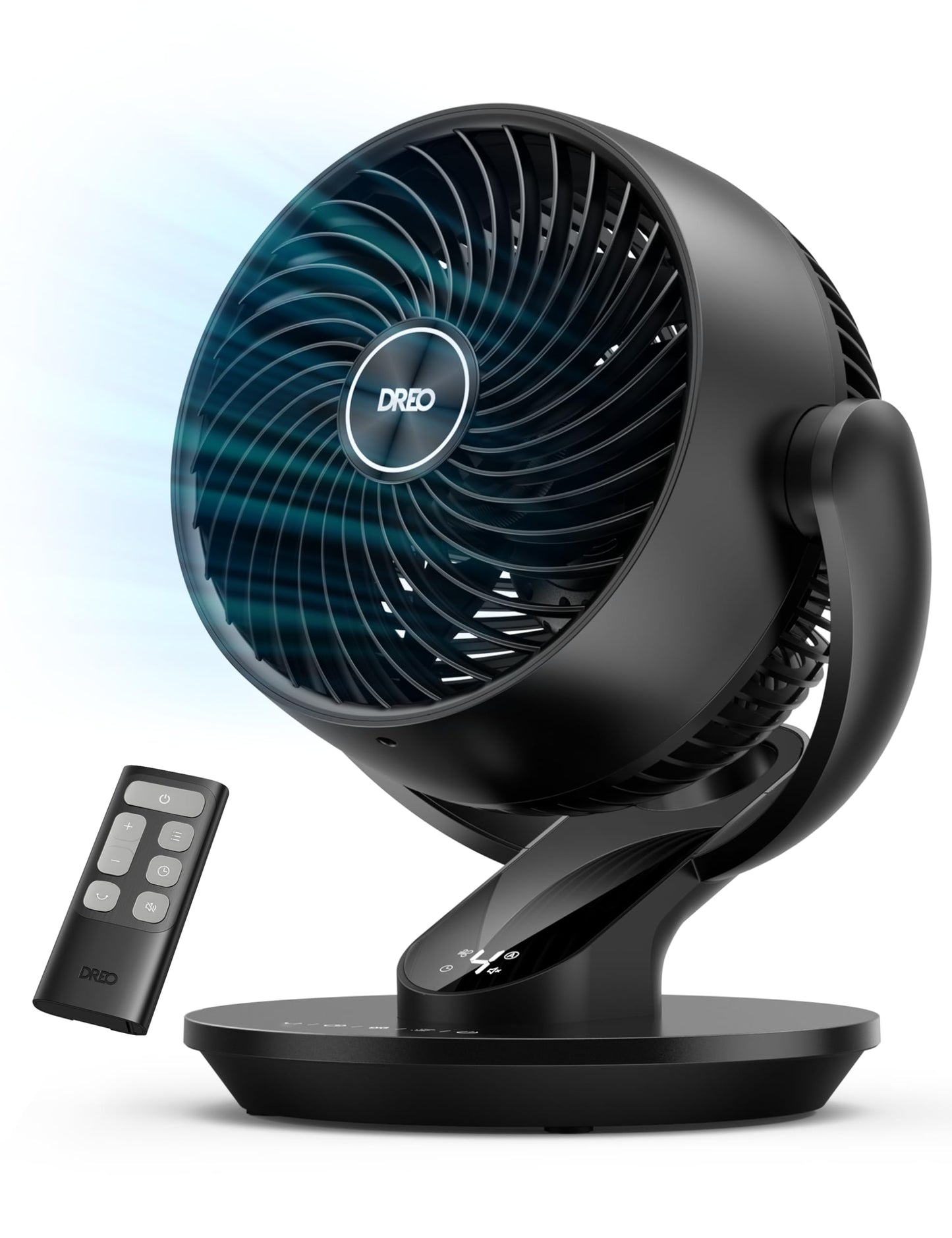 DREO Fan for Bedroom, 13-Inch Oscillating Table Air Circulator Fan for Whole Room, 120° Tilt Adjustment, 25dB Ultra-Quiet, 75ft Powerful Airflow, 4