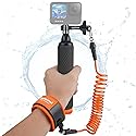 Action Camera Non-Slip Handler Floating Hand Grip Holder Mount + Steel-cored Safety Wrist Strap for GoPro Sony Insta360 Olympus Akaso Underwater