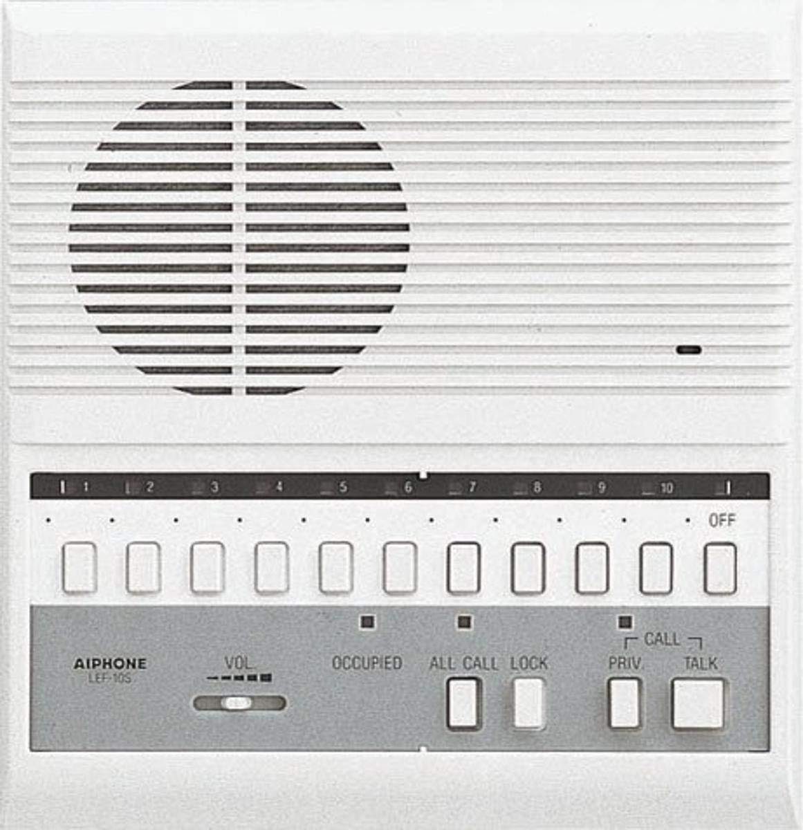 Aiphone LEF-10S Open Voice Selective Call Master Intercom with All-Call; Surface Mount; Accepts Up to 10 Connecting Door, Sub-Master, or Master
