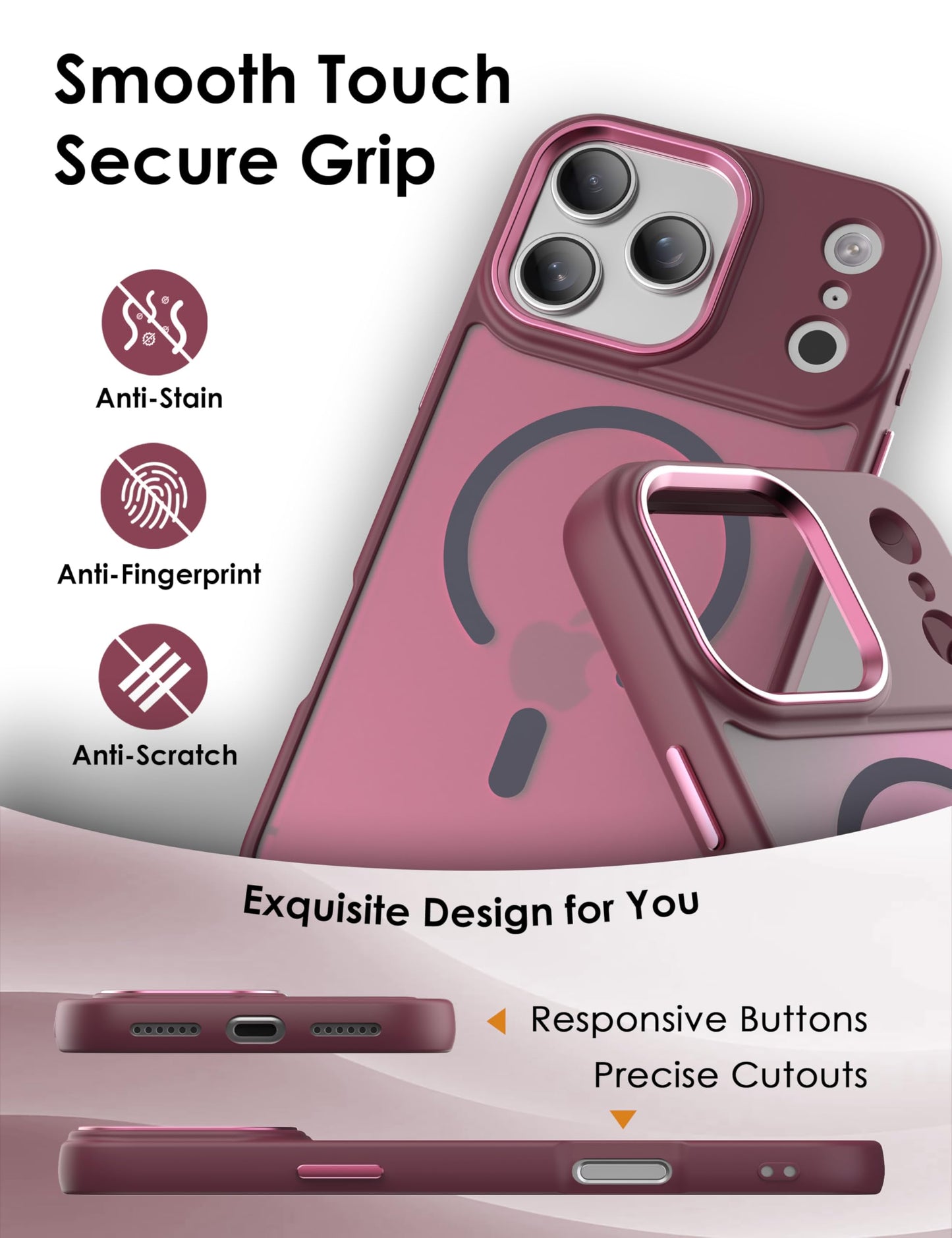 IAIYOXI Magnetic Case for iPhone 13 Pro [MagSafe Compatible] - Translucent Matte Slim Thin Shockproof Protective Cover for Women, Men, and Girls