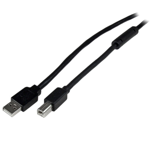 StarTech 65ft Active USB 2.0 Cable, USB-A to USB-B, Black (USB2HAB65AC)