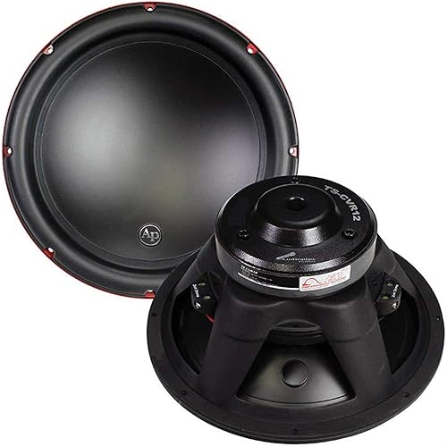 AUDIOPIPE TS-CVR12 12-inch Edge Extension PP Cone Woofer 750 Watts 375W Rms CVR Series 4 Ohm DVC Car Audio Black Subwoofer Dual Voice Coil BASV